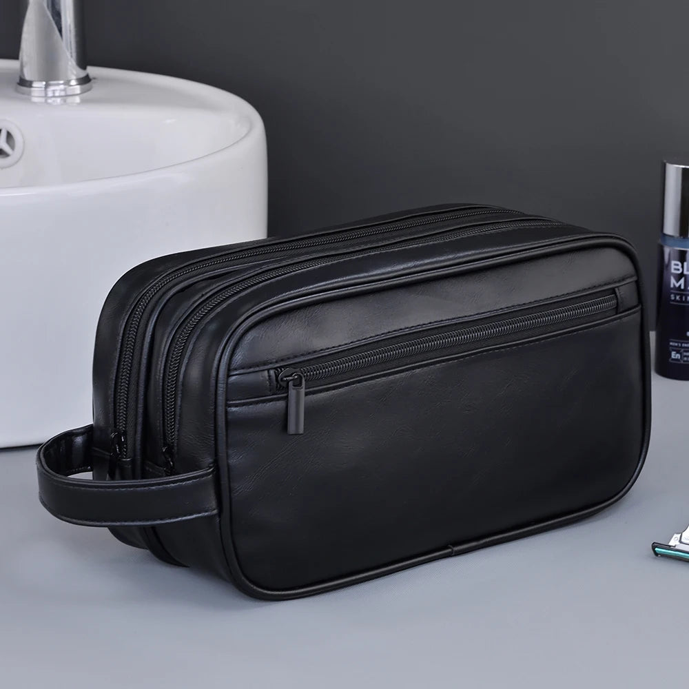Travel Toiletry Bag – Water-Resistant PU Leather Organizer