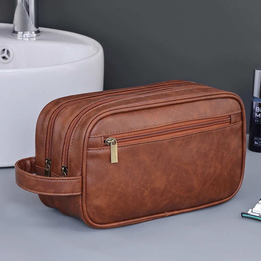 Travel Toiletry Bag – Water-Resistant PU Leather Organizer