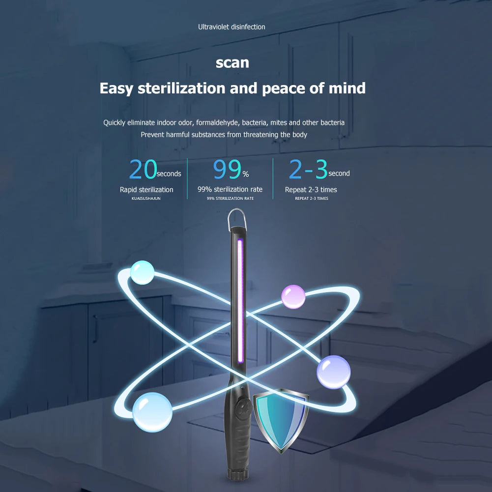 Portable UV Sterilizer – Handheld 30-LED UV Light Sanitizer Lamp