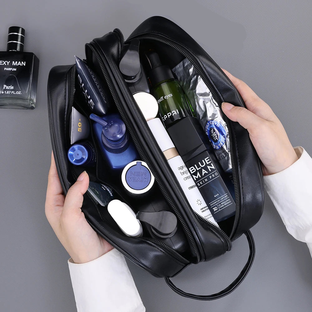 Travel Toiletry Bag – Water-Resistant PU Leather Organizer