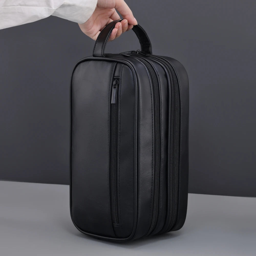 Travel Toiletry Bag – Water-Resistant PU Leather Organizer