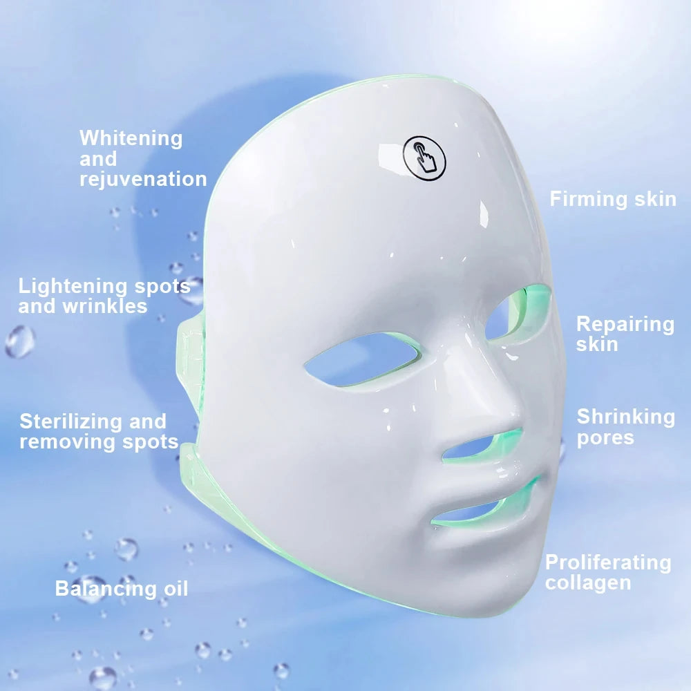 7-Colour LED Light Therapy Mask - Wireless Facial Skincare