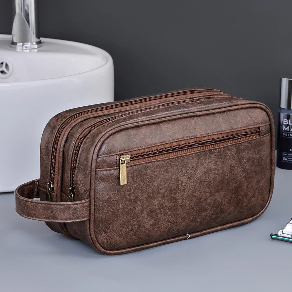Travel Toiletry Bag – Water-Resistant PU Leather Organizer