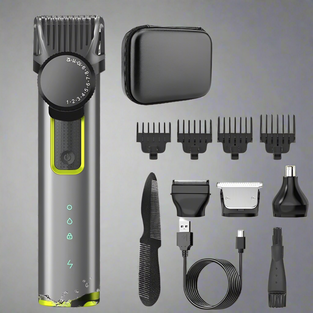 Beard Trimmer for Men – Cordless Hair Clippers with Adjustable Guards & Waterproof Design